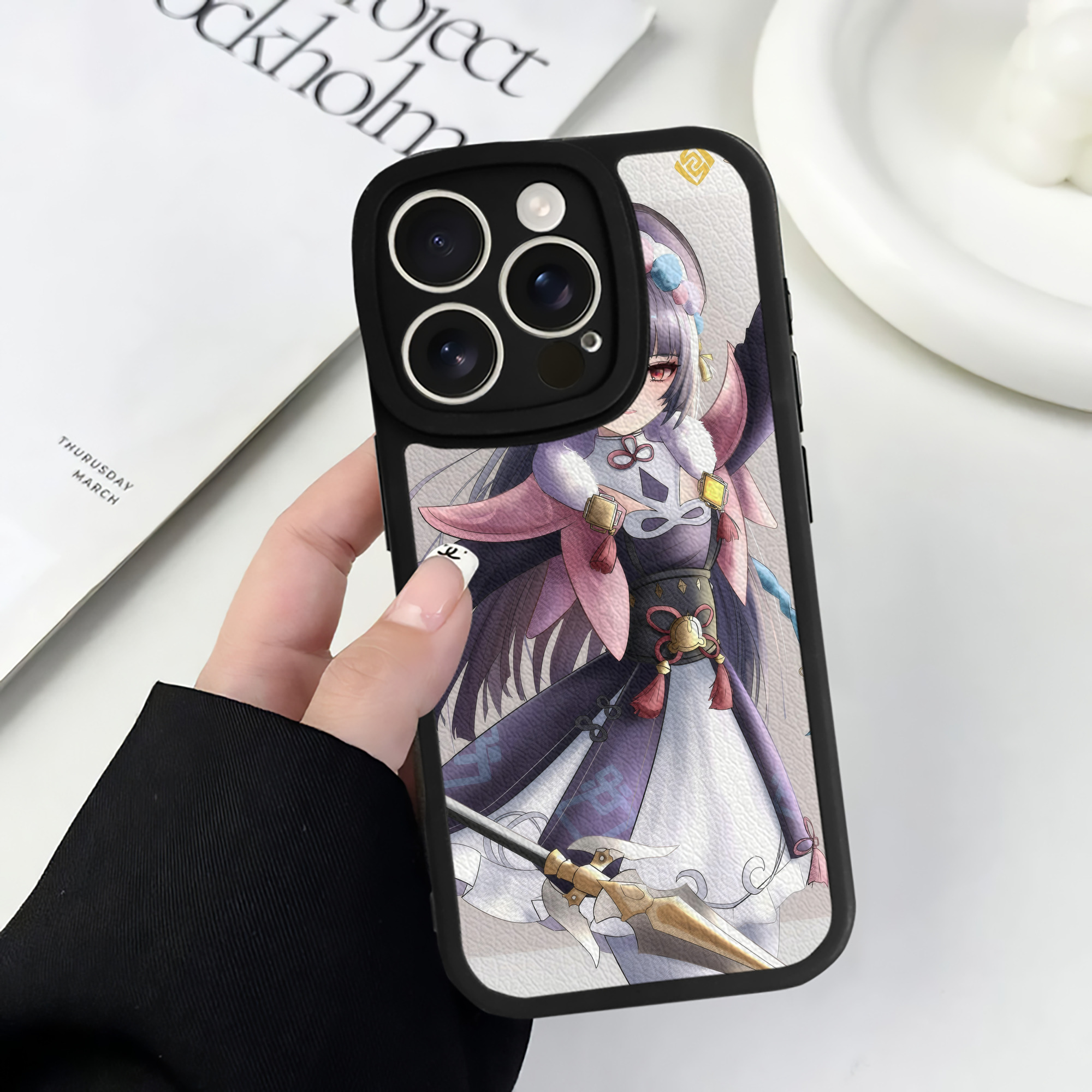 げんし神 genshin 【iPhone 16シリーズ対応】シリコンスマホケース（レザー調） 材質：シリコン